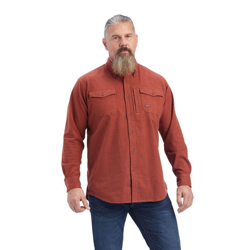 Ariat Rebar Flannel Durastretch Work - Miesten Ruskea Paidat ( OEMRJL-253 )